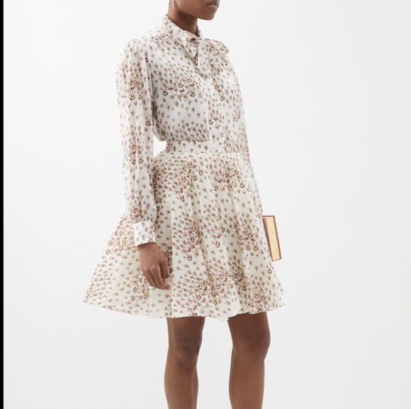 Giambattista Valli Tulip Print Cotton Skirt IT46 (US6-8) - Picture 1 of 9